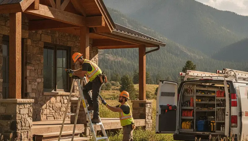 Loveland, CO plumber repairing a pipe for a plumbing service call