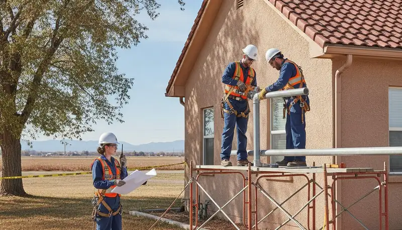 Loveland, CO plumber repairing a residential pipe for fast plumbing service