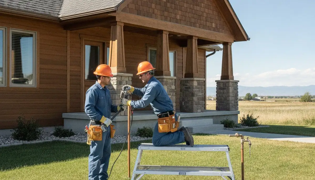 Loveland, CO plumber inspecting a residential pipe repair for plumbing service
