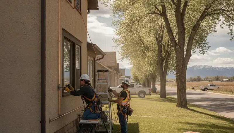 Loveland, CO plumbing repair technician fixing a residential pipe leak