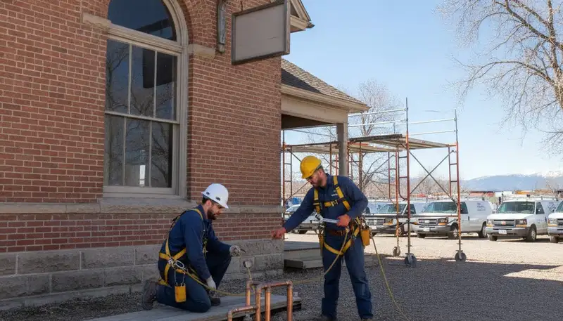 Loveland, CO plumber repairing a leaky pipe for residential plumbing service