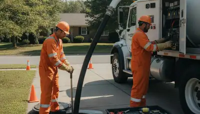 Septic pumping service truck for Loveland, CO homes by On Call Plumbers