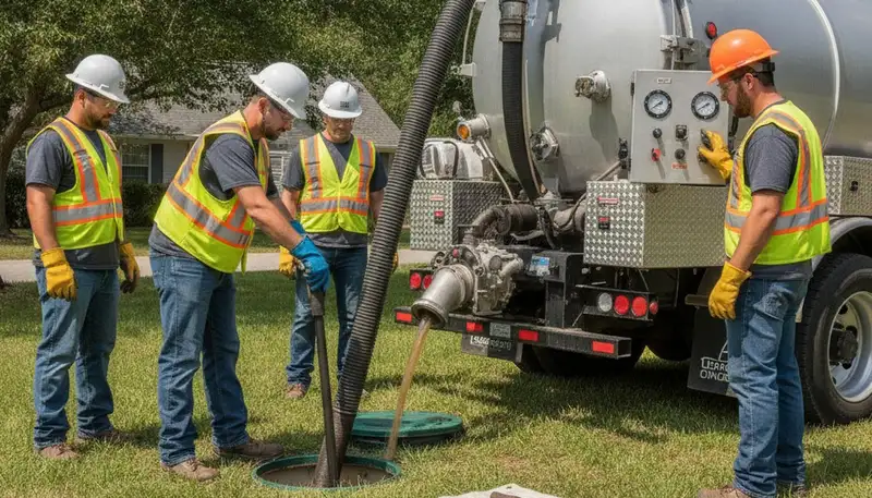 Septic pumping service truck for Loveland, CO homes by On Call Plumbers