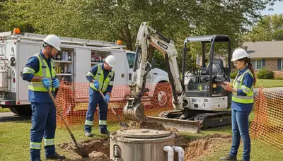 Loveland, CO plumber inspecting septic repair system for a home service call