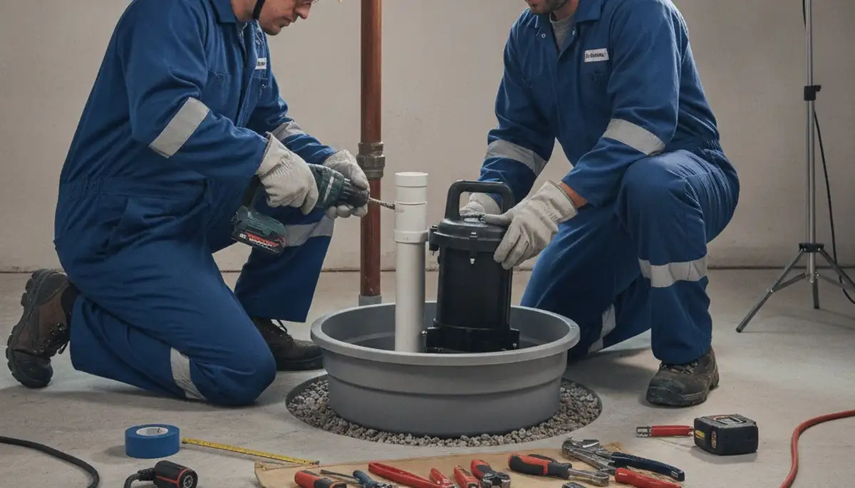 Sump pump installation by Loveland, CO plumbers protecting homes from moisture and snowmelt